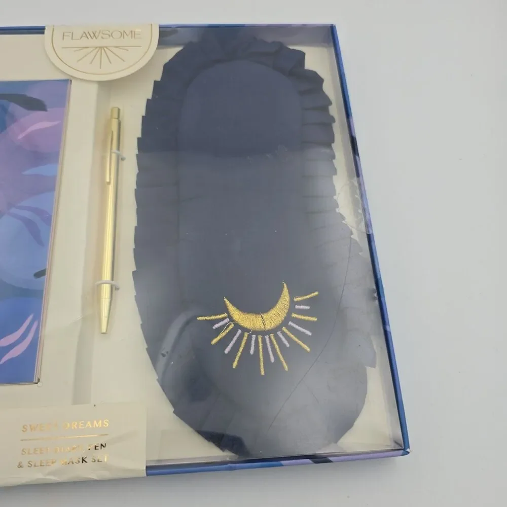 NEW Flawsome Sweet Dreams Sleep Diary Pen & Sleep Mask Gift Set Sealed